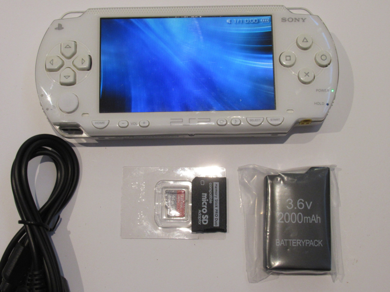 PSP 1000 Cermaic White with Custom Firmware ARK-4, 64GB, USB Charge and Data Cable, Region Free image #9