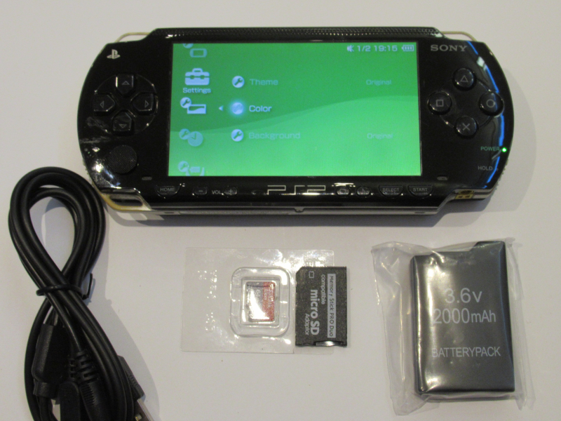 PSP 1000 For Sale Piano Black with Custom Firmware Ark-4, 64GB, USB/data/power cable, region free.  image #8